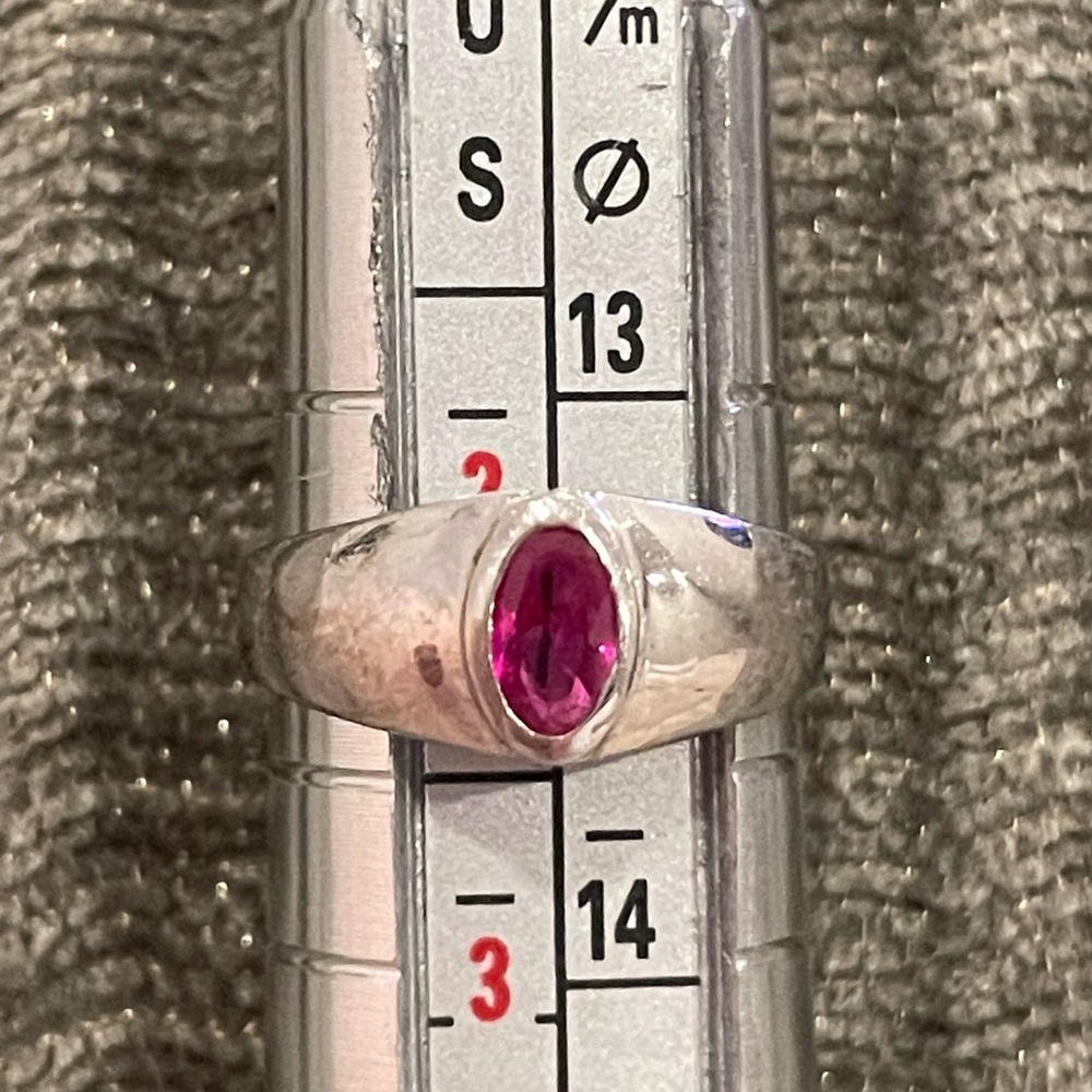 Silver and Garnet Ring